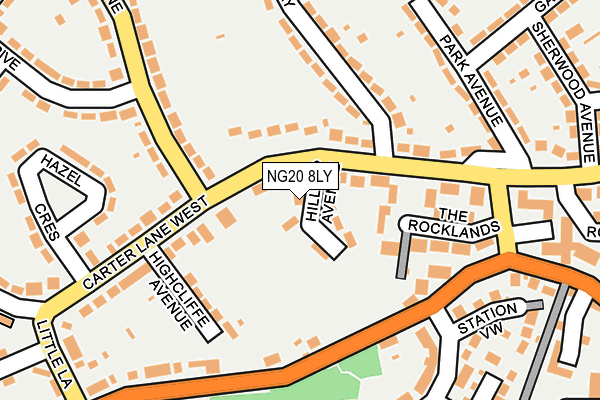 NG20 8LY map - OS OpenMap – Local (Ordnance Survey)