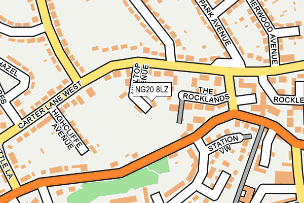 NG20 8LZ map - OS OpenMap – Local (Ordnance Survey)