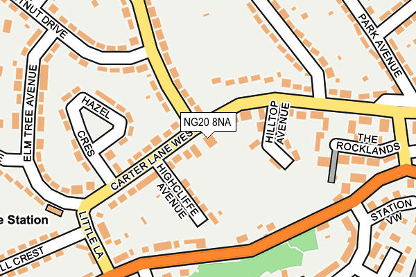 NG20 8NA map - OS OpenMap – Local (Ordnance Survey)