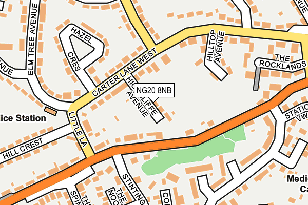 NG20 8NB map - OS OpenMap – Local (Ordnance Survey)