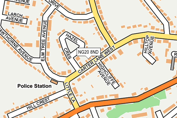 NG20 8ND map - OS OpenMap – Local (Ordnance Survey)