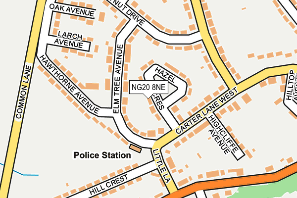 NG20 8NE map - OS OpenMap – Local (Ordnance Survey)