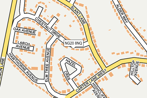 NG20 8NQ map - OS OpenMap – Local (Ordnance Survey)