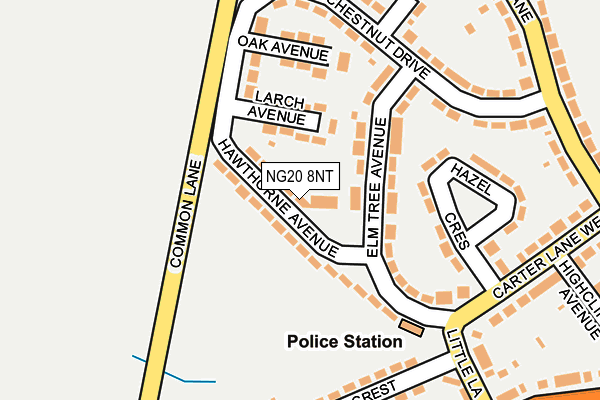 NG20 8NT map - OS OpenMap – Local (Ordnance Survey)