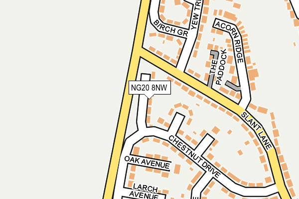 NG20 8NW map - OS OpenMap – Local (Ordnance Survey)