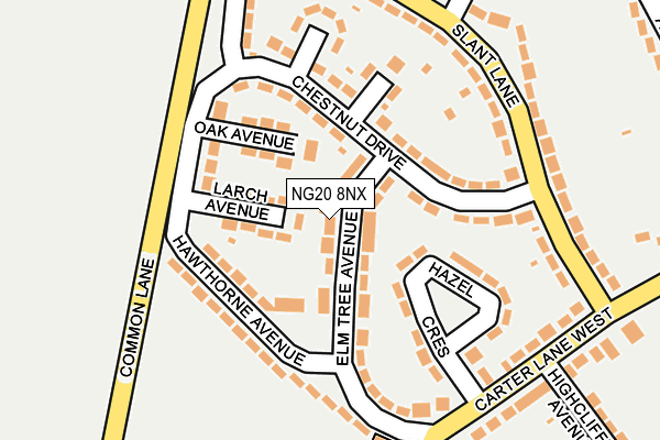 NG20 8NX map - OS OpenMap – Local (Ordnance Survey)