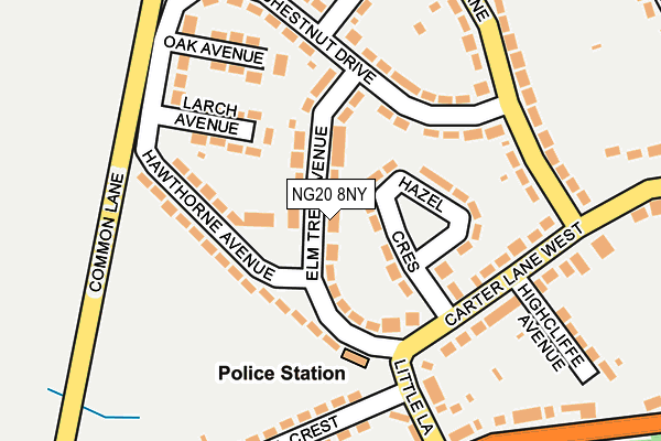 NG20 8NY map - OS OpenMap – Local (Ordnance Survey)