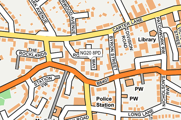 NG20 8PD map - OS OpenMap – Local (Ordnance Survey)