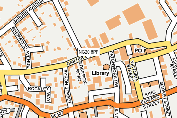 NG20 8PF map - OS OpenMap – Local (Ordnance Survey)