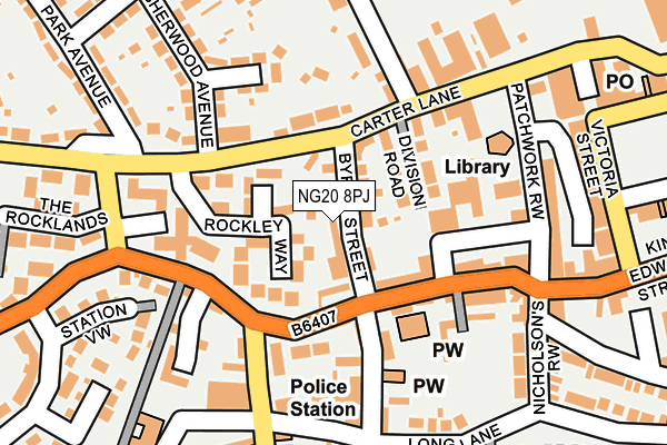 NG20 8PJ map - OS OpenMap – Local (Ordnance Survey)