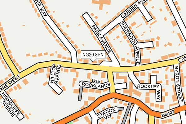 NG20 8PN map - OS OpenMap – Local (Ordnance Survey)