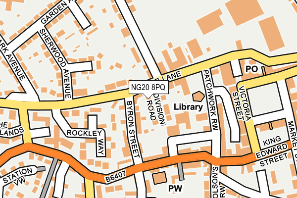 NG20 8PQ map - OS OpenMap – Local (Ordnance Survey)