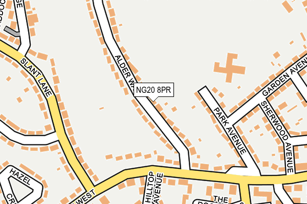 NG20 8PR map - OS OpenMap – Local (Ordnance Survey)