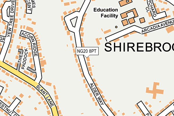 NG20 8PT map - OS OpenMap – Local (Ordnance Survey)