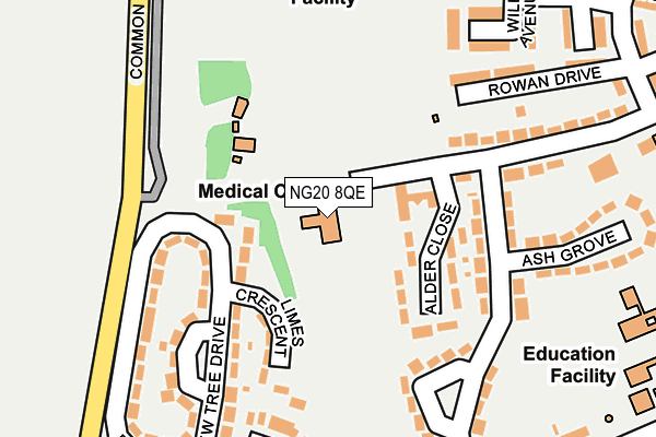 NG20 8QE map - OS OpenMap – Local (Ordnance Survey)