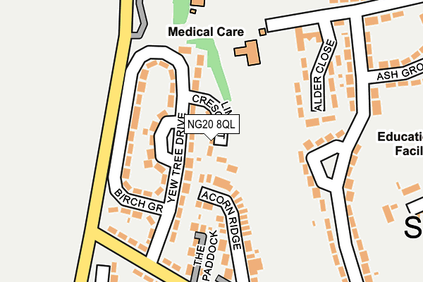 NG20 8QL map - OS OpenMap – Local (Ordnance Survey)