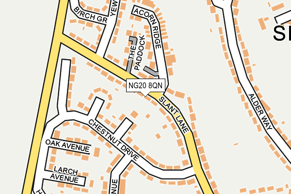 NG20 8QN map - OS OpenMap – Local (Ordnance Survey)