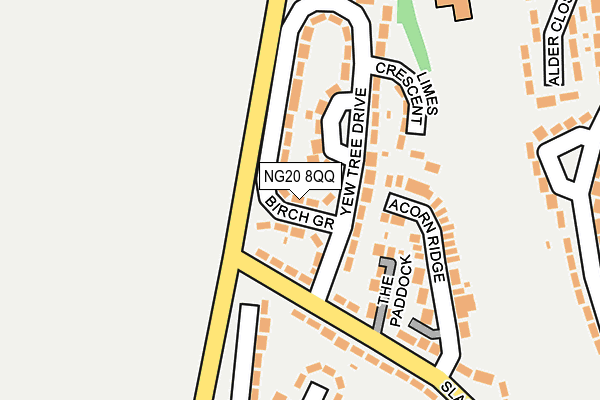 NG20 8QQ map - OS OpenMap – Local (Ordnance Survey)