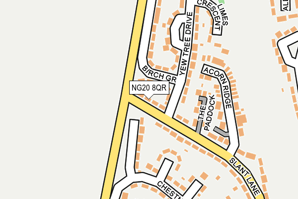 NG20 8QR map - OS OpenMap – Local (Ordnance Survey)