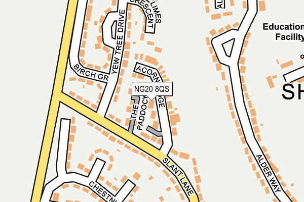 NG20 8QS map - OS OpenMap – Local (Ordnance Survey)