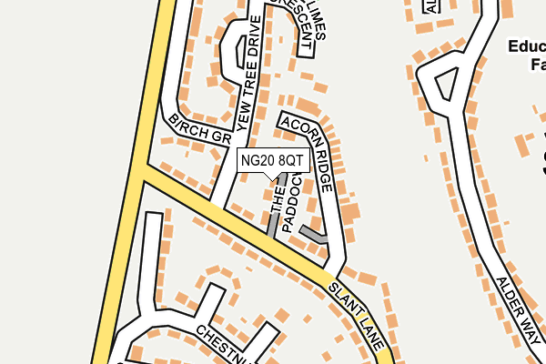 NG20 8QT map - OS OpenMap – Local (Ordnance Survey)