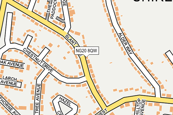 NG20 8QW map - OS OpenMap – Local (Ordnance Survey)