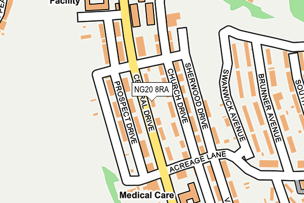 NG20 8RA map - OS OpenMap – Local (Ordnance Survey)