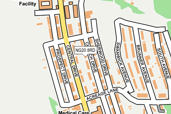 NG20 8RD map - OS OpenMap – Local (Ordnance Survey)