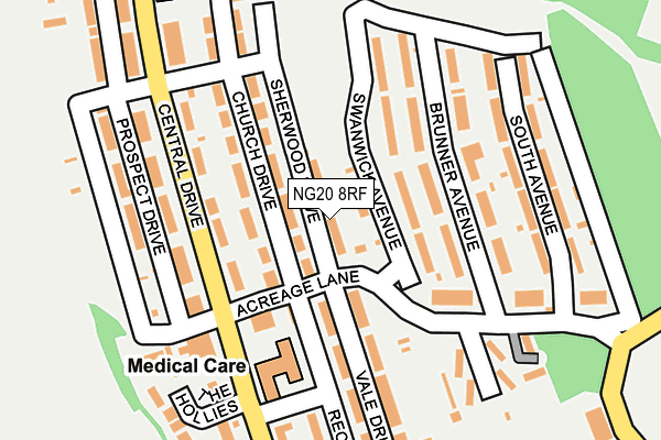 NG20 8RF map - OS OpenMap – Local (Ordnance Survey)