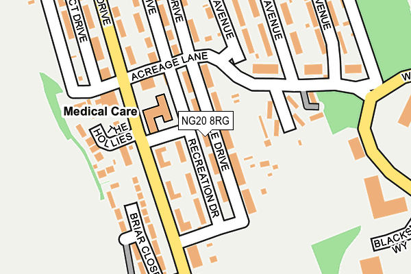 NG20 8RG map - OS OpenMap – Local (Ordnance Survey)