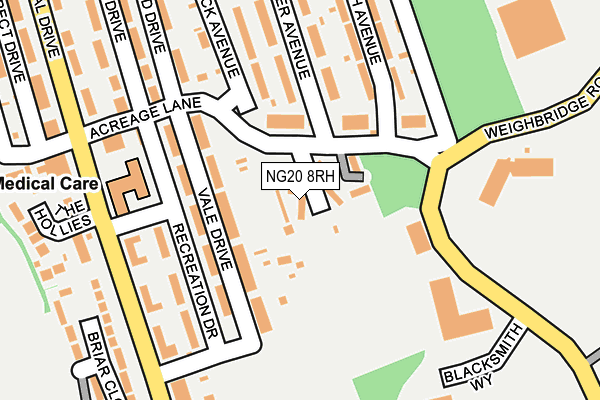 NG20 8RH map - OS OpenMap – Local (Ordnance Survey)