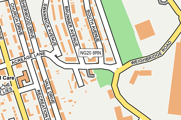 NG20 8RN map - OS OpenMap – Local (Ordnance Survey)