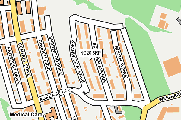 NG20 8RP map - OS OpenMap – Local (Ordnance Survey)