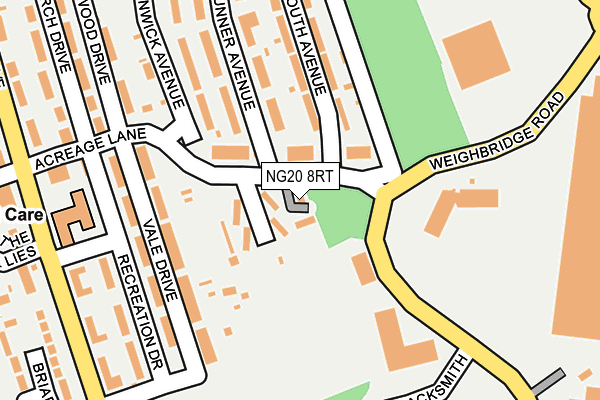 NG20 8RT map - OS OpenMap – Local (Ordnance Survey)