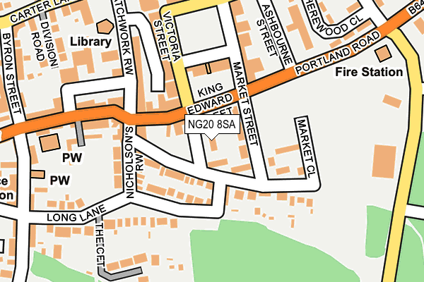 NG20 8SA map - OS OpenMap – Local (Ordnance Survey)