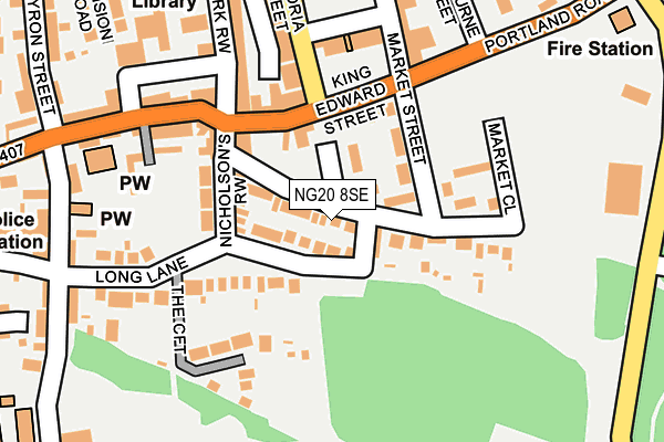 NG20 8SE map - OS OpenMap – Local (Ordnance Survey)