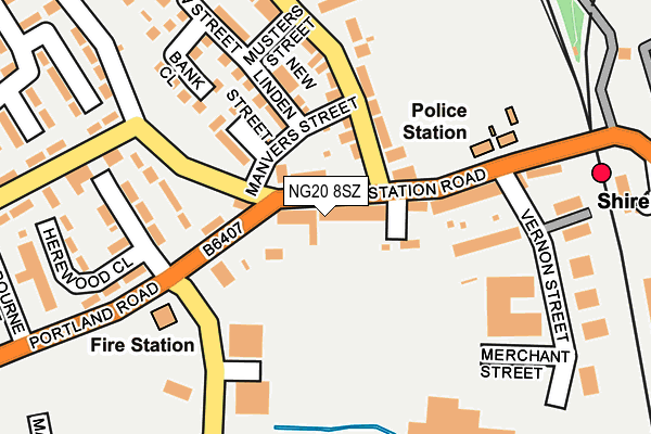 NG20 8SZ map - OS OpenMap – Local (Ordnance Survey)