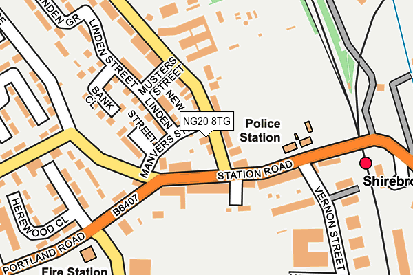 NG20 8TG map - OS OpenMap – Local (Ordnance Survey)