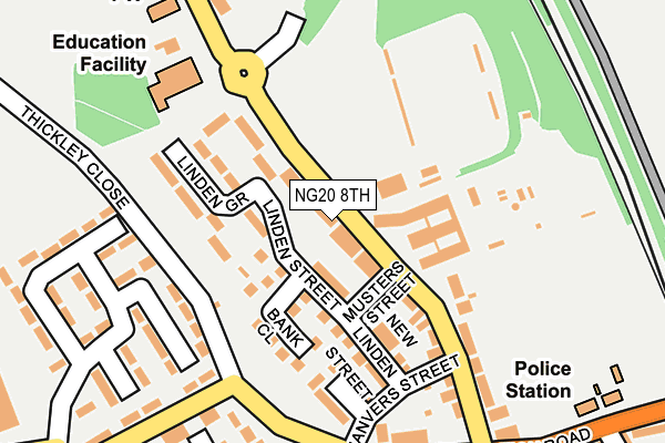 NG20 8TH map - OS OpenMap – Local (Ordnance Survey)