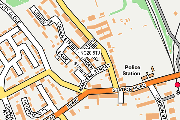 NG20 8TJ map - OS OpenMap – Local (Ordnance Survey)