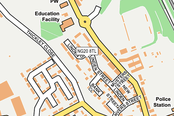 NG20 8TL map - OS OpenMap – Local (Ordnance Survey)