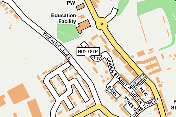 NG20 8TP map - OS OpenMap – Local (Ordnance Survey)