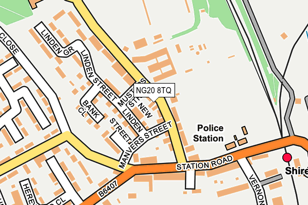 NG20 8TQ map - OS OpenMap – Local (Ordnance Survey)