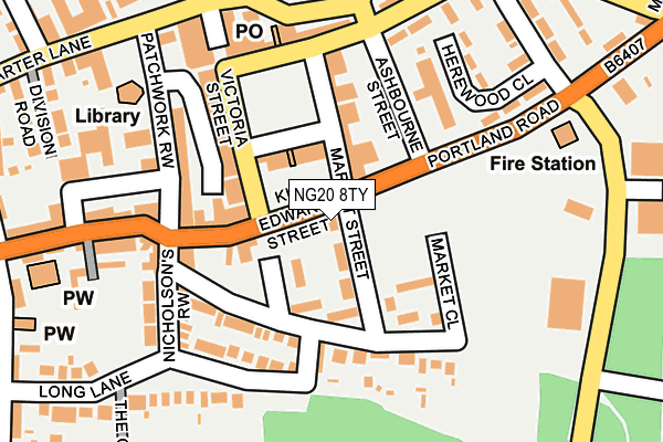 NG20 8TY map - OS OpenMap – Local (Ordnance Survey)