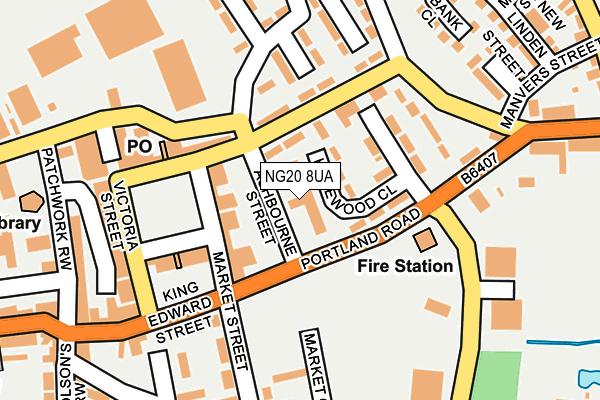 NG20 8UA map - OS OpenMap – Local (Ordnance Survey)