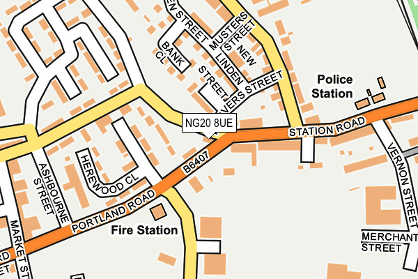 NG20 8UE map - OS OpenMap – Local (Ordnance Survey)