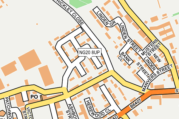 NG20 8UP map - OS OpenMap – Local (Ordnance Survey)