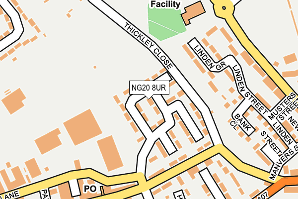 NG20 8UR map - OS OpenMap – Local (Ordnance Survey)