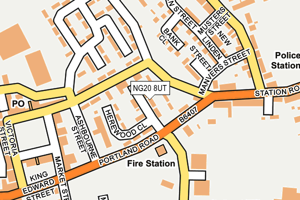 NG20 8UT map - OS OpenMap – Local (Ordnance Survey)