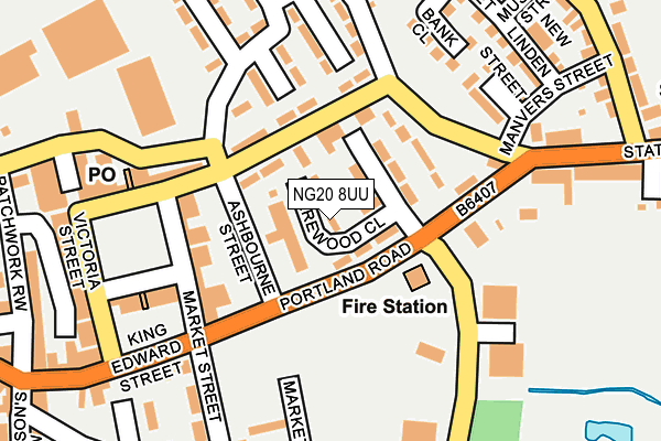 NG20 8UU map - OS OpenMap – Local (Ordnance Survey)